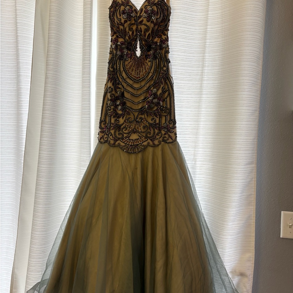 Elegant Beaded Prom Dress